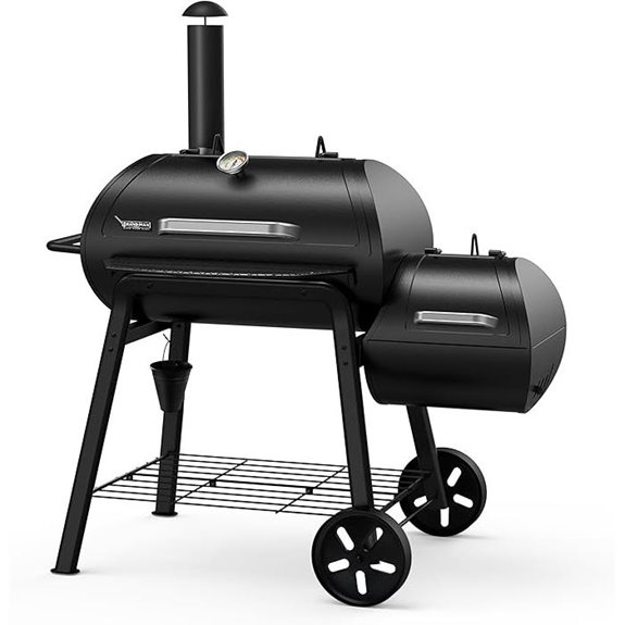 Brand-Man Charcoal Offset Smoker with Side Fire Box