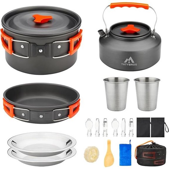 complete camping cookware set