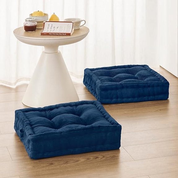 Wellsin Square Floor Pillows 2-Pack Dark Blue