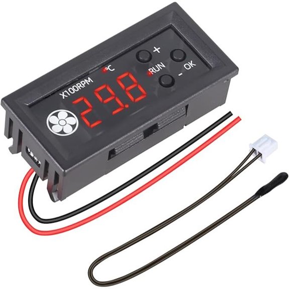 ICSTATION DC 12V PWM Fan Speed Controller with Probe
