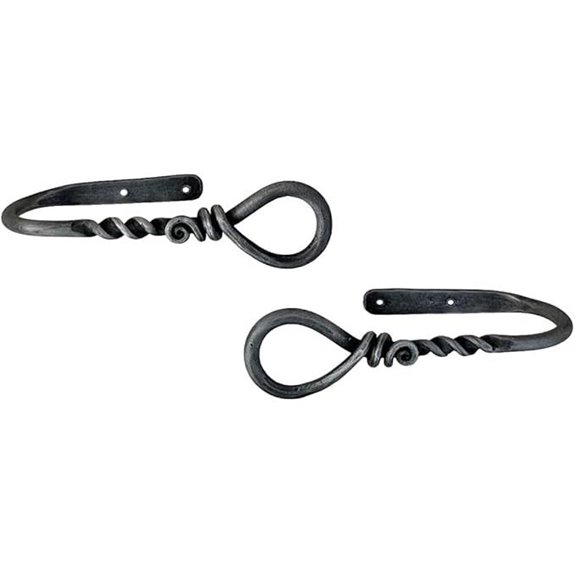 Twisted Iron Curtain Tieback Holdbacks (Set of 2)