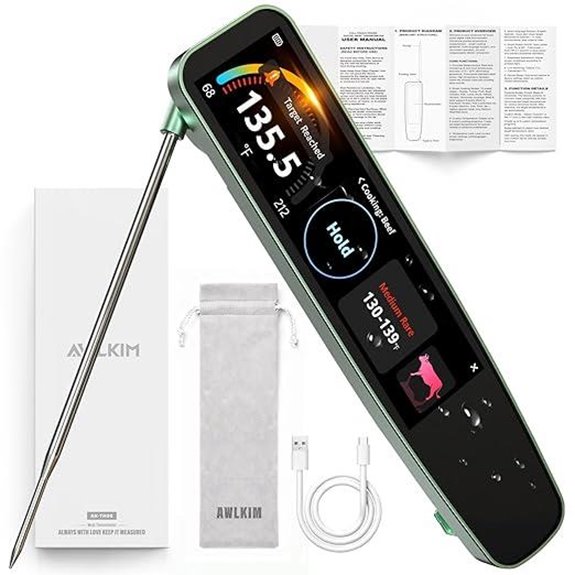 Instant Read Digital Meat Thermometer with Touchscreen