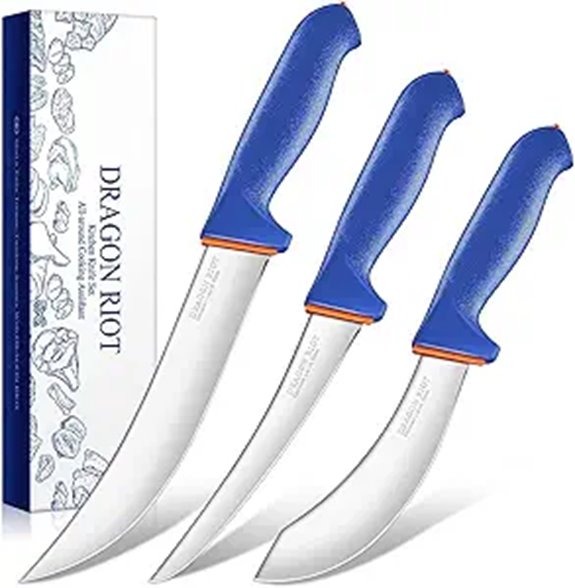 Dragon Riot 3-Piece Butcher Knife Set with Non-slip Handles