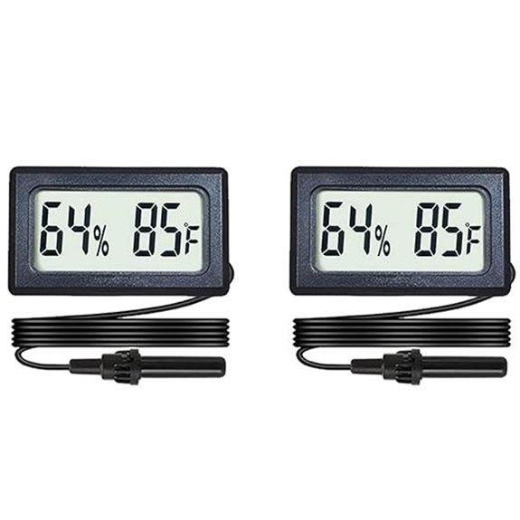 2-Pack Digital Hygrometer Thermometer with Probe