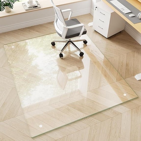 Tempered Glass Chair Mat for Hardwood & Carpet Floors