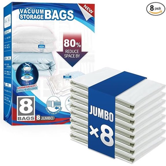 TAILI 8 Pack Vacuum Storage Bags for Bedding