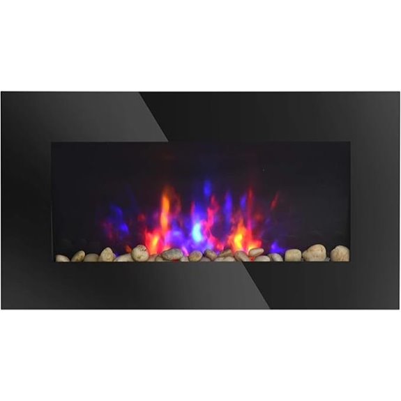 HOMCOM Electric Wall Fireplace with Flame Colors