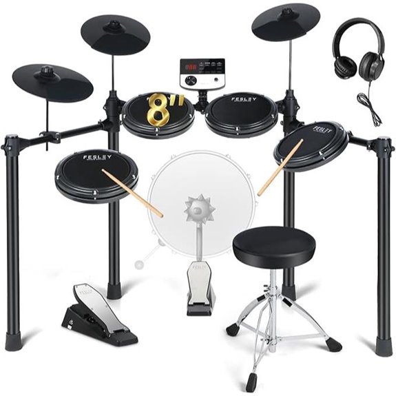 Fesley Electric Drum Set with Cymbals and Accessories