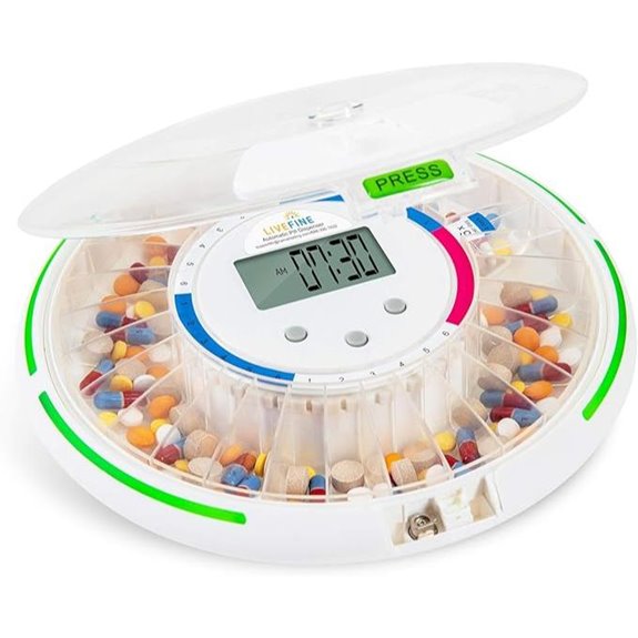Live Fine 28-Day Electronic Pill Dispenser with Alerts