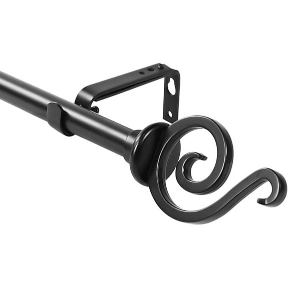Urbanest Forged Iron French Scroll Drapery Rod Set