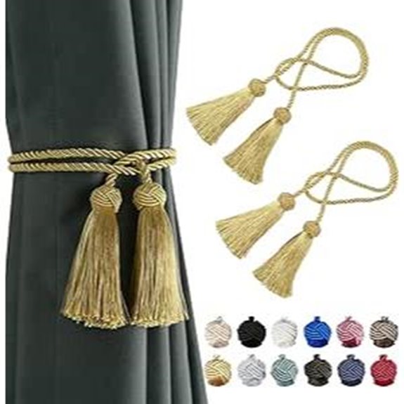 BEL AVENIR 2-Pack Decorative Tassel Curtain Tiebacks