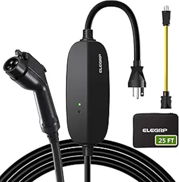 ELEGRP Level 1/2 EV Charger with 25FT Cable