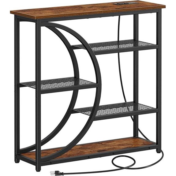 Snughome Entryway Table with Charging Station and Shelves