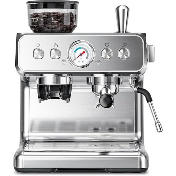 Kismile Espresso Machine with Grinder and Milk Frother