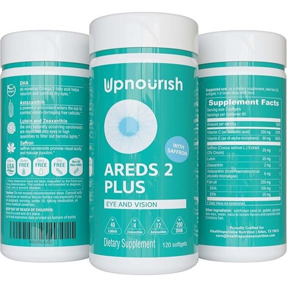 UpNourish AREDS 2+ Eye Vitamin Supplement (120 Softgels)
