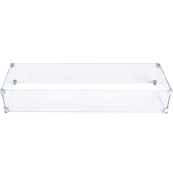 ELEMENTI Fire Table Wind Screen and Lid 40.4 x 15.2