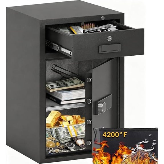 KAER Fireproof Waterproof Safe with Drawer and Alarm