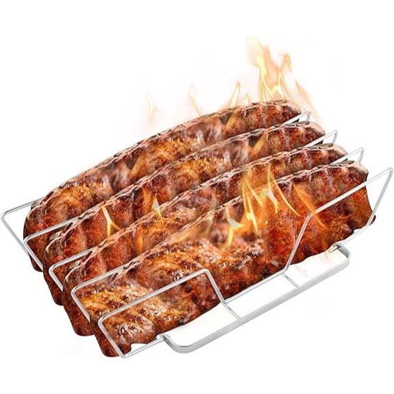 Foldable Stainless Steel Rib Rack for Smoking