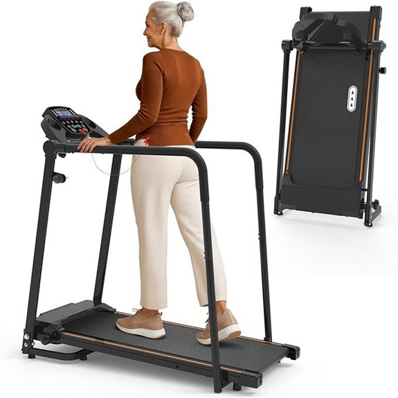 Redliro Foldable Treadmill with Handrails and Accessories