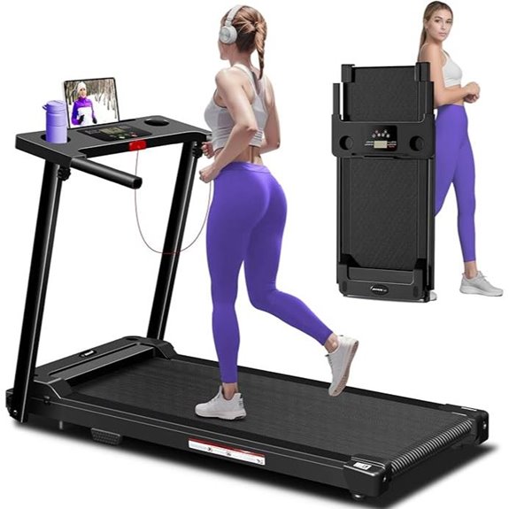 foldable treadmill with led