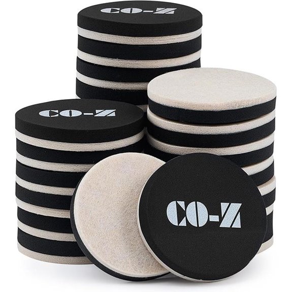 CO-Z 24 Felt Furniture Sliders for Hard Floors