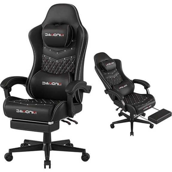 Ergonomic Gaming Chair with Footrest and Support