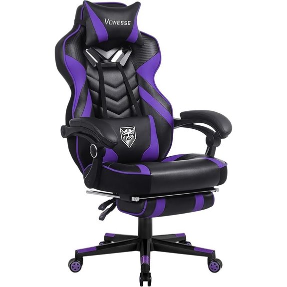 Vonesse Gaming Chair with Footrest and Massage