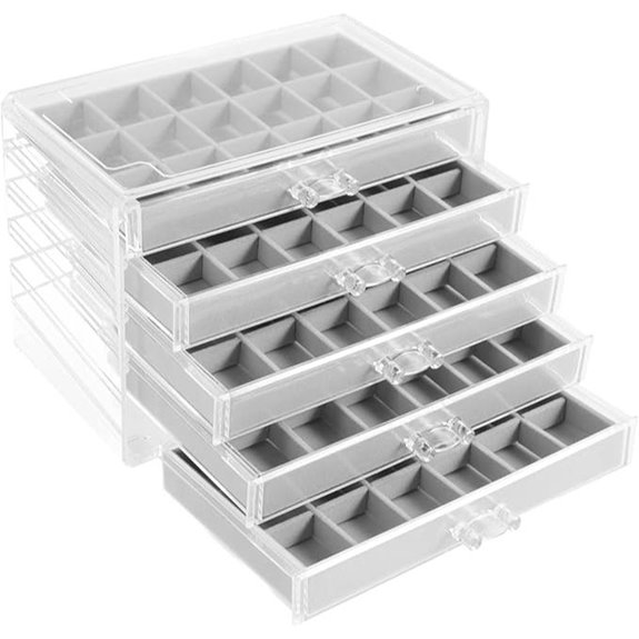 90 Grids Rock Display Case for Gemstones and Crystals