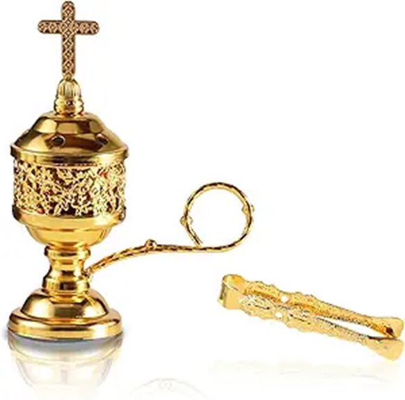 Gold Incense Burner with Tong and Bakhoor Holder