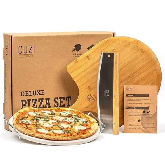 Cuzi Gourmet 4-Piece Pizza Stone and Tools Set