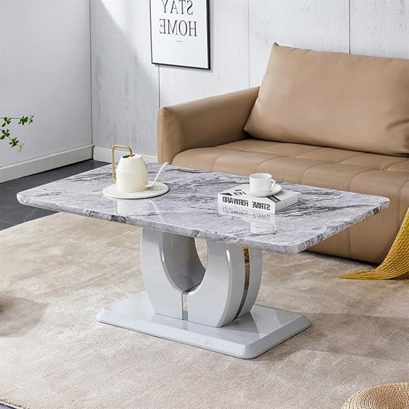 LKTART Rectangle Coffee Table with Storage Grey