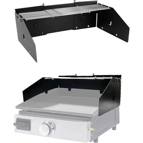 Universal Wind Guard and Warming Rack for Griddle
