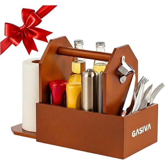 Outdoor Grill Caddy with Paper Towel Holder