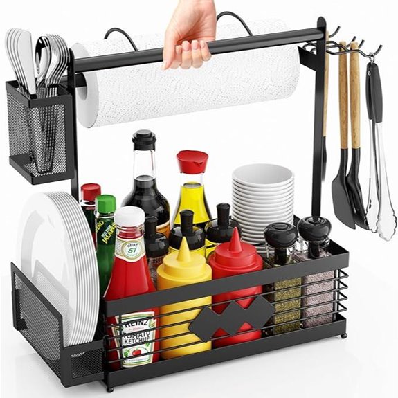 Grill Caddy with Paper Towel & Plate Holders