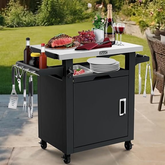 Nuuk Grill Table with Storage and Wheels