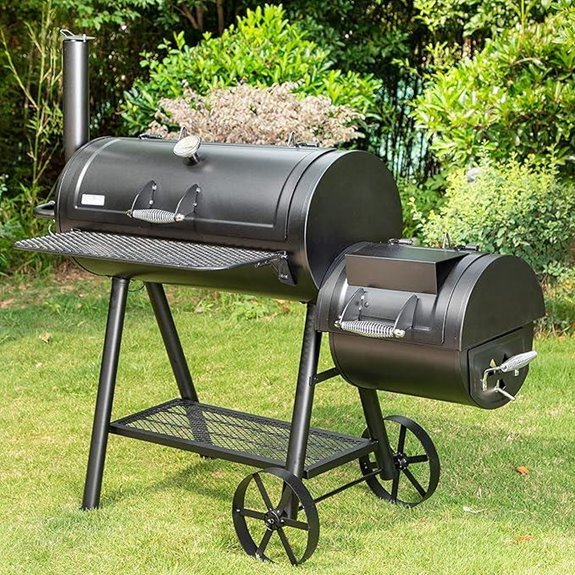 MFSTUDIO Heavy Duty Charcoal Offset Outdoor Grill