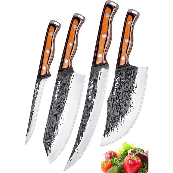 4PCS Heavy Duty Hand Forged Kitchen Meat Knives Set