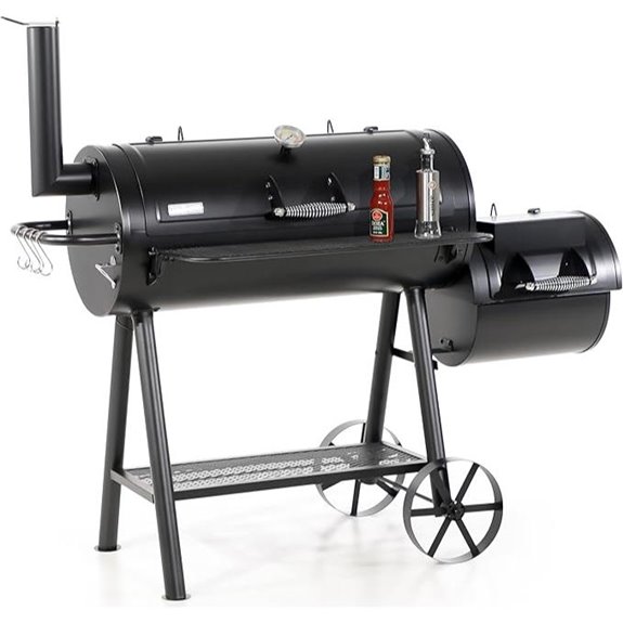 Captiva Heavy Duty Outdoor Offset Charcoal Smoker Grill