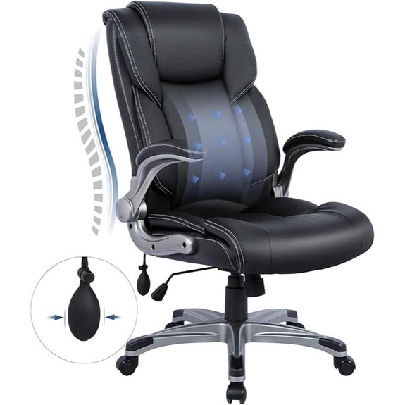 COLAMY High Back Office Chair with Flip-up Arms