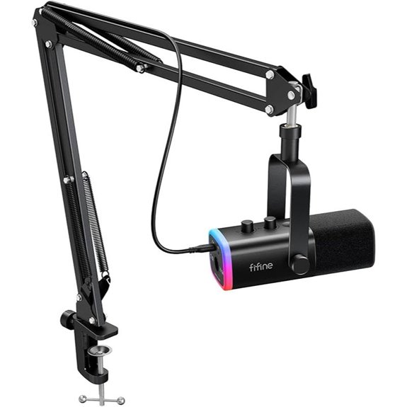 FIFINE XLR/USB Gaming Microphone Set with Boom Arm