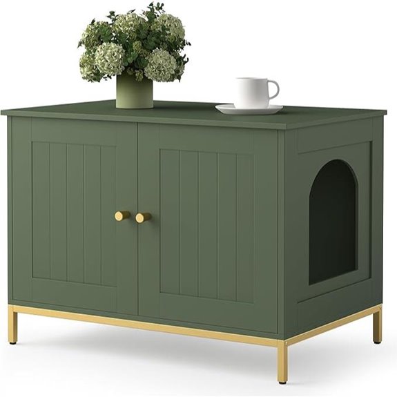 Homhedy Cat Litter Box Enclosure with Metal Frame