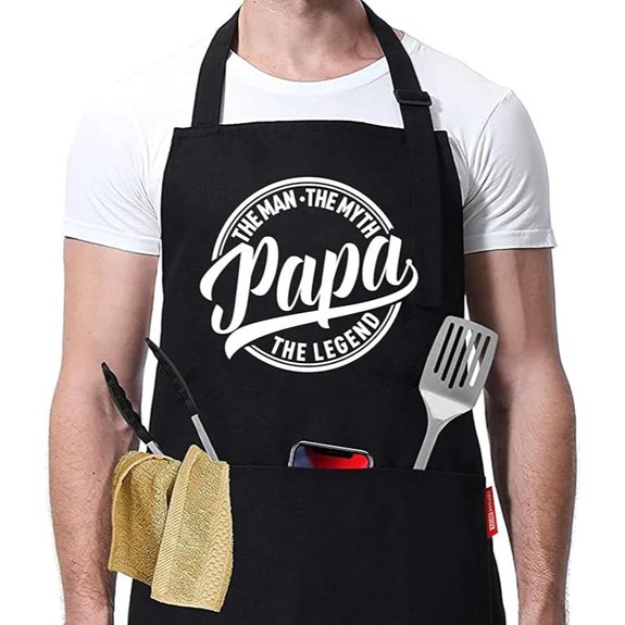 Funny Men's Grill Apron with Pockets for Fathers Day