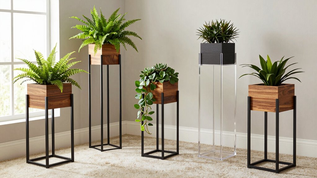 indoor planter stands carpet safe