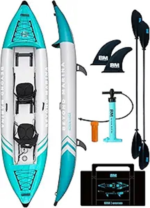 Inflatable 2-Person Kayak with Paddles Seats Pump
