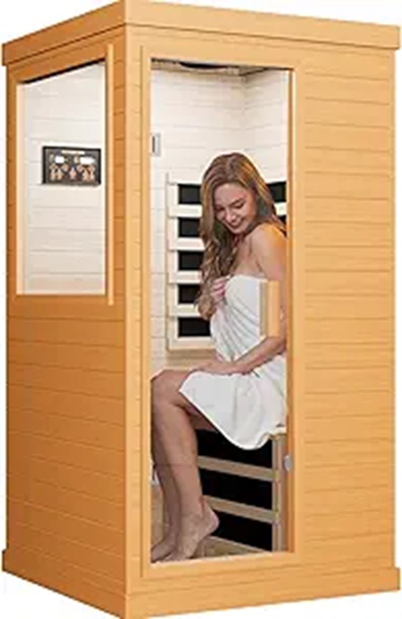 infrared sauna with glass door