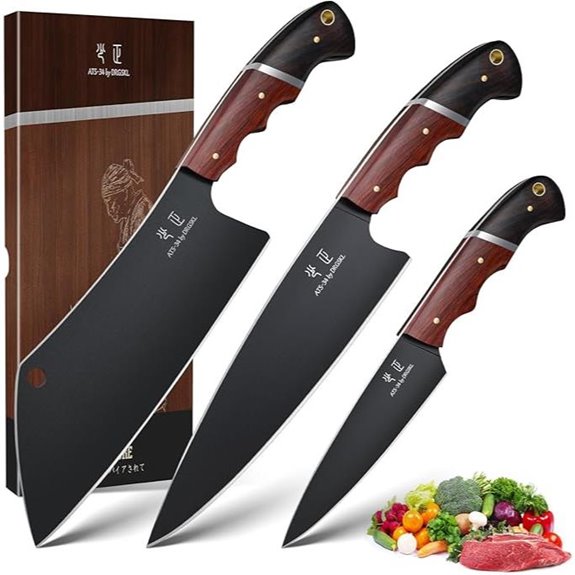 Japanese Chef Knife Set - 3-Piece Kitchen Utility Knives