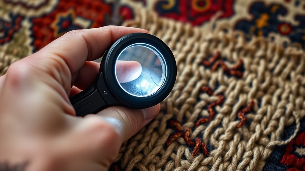 key rug knot loupe features