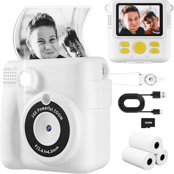 Kids Digital Camera with Instant Print & 32GB SD