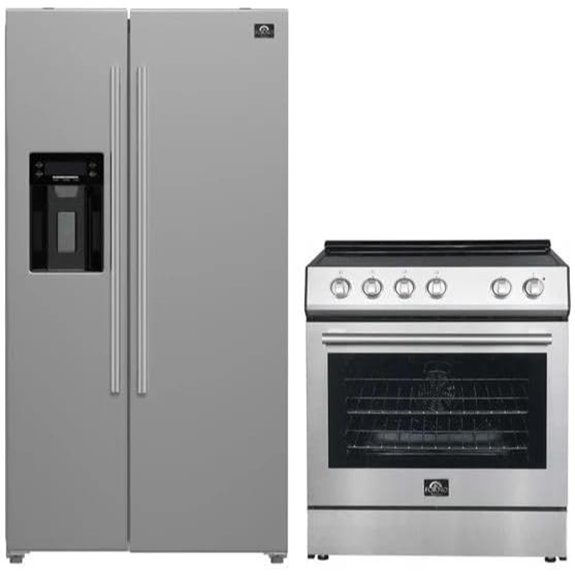 kitchen range and refrigerator