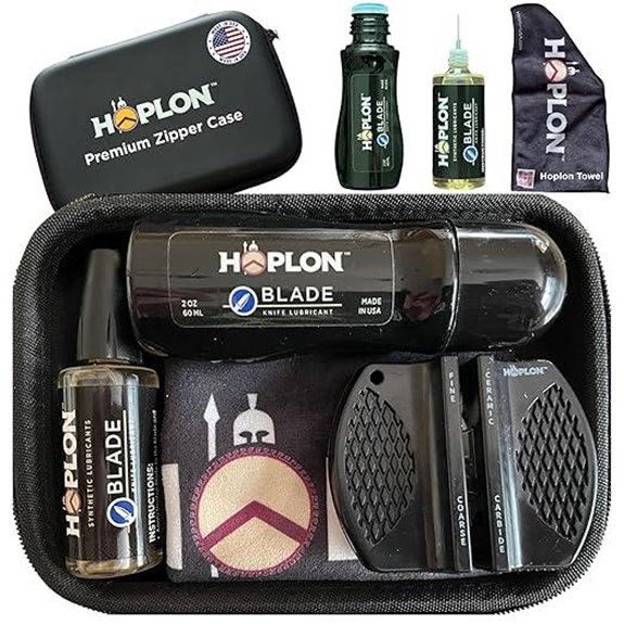 HOPLON Knife Care Kit with Oil Sharpener & Case